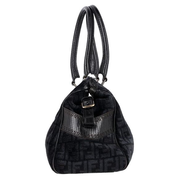 Fendi Zucca Etniko Shoulder Bag in Black Canvas - Picture 3 of 8